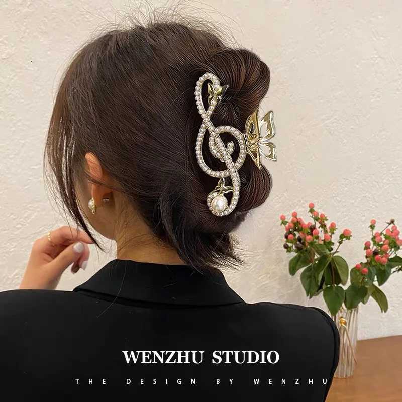 New Wen Elegant Music Note She Hair Cl Luxury Rhinestone Decor Ponytail Hair Cl Clips Girls Heaear Fashion Accories Y251210