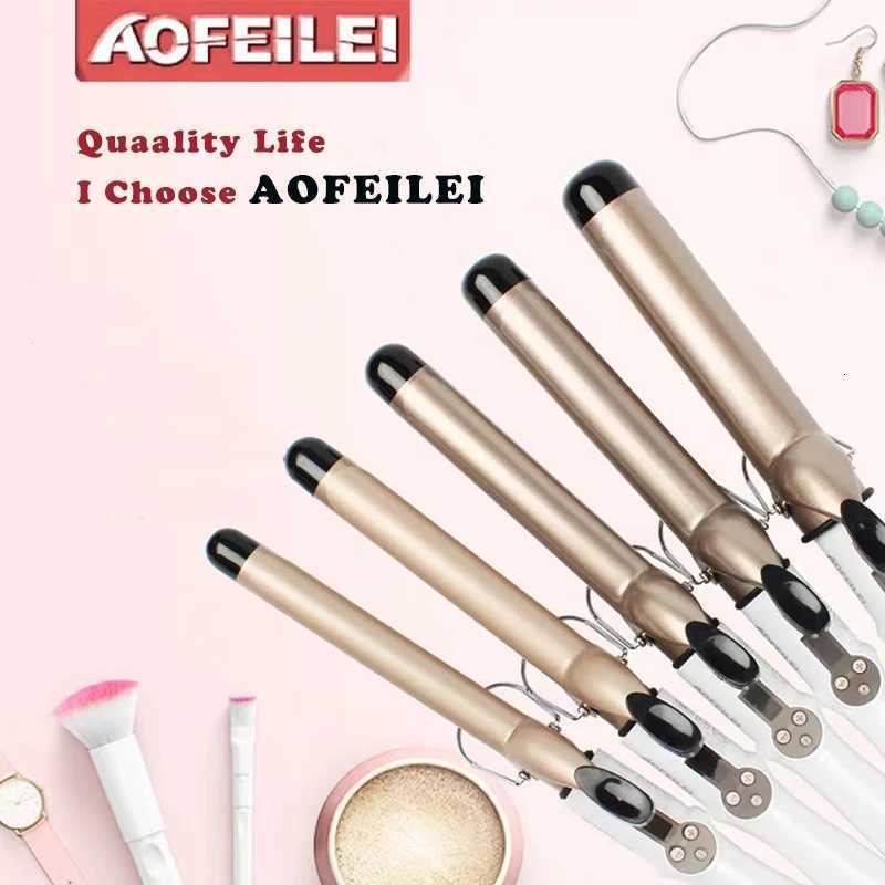 Temperature Setting Electric Hair Curler Long Curling Tong Wand 9-38mm Professional Hair Curling Iron LCD ScreenT251210