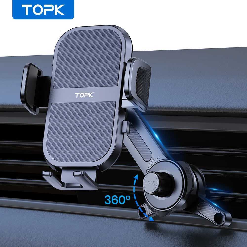 TOPK Universal Car Phone Holder Mount for Air Vent Cell Phone Holder Hands for Big PhonesThick Case Friendly for All Phone C251210