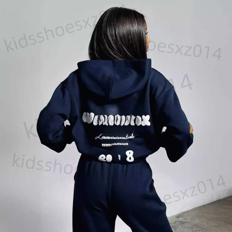 White Foxset Hoodie Whitefox Jacket Foam Print Spring Autumn Winter New Sweatshirt Set Sports Long Sleeve Pullover Pants Two Piece Kids Designer Clothes Size S-xxxl