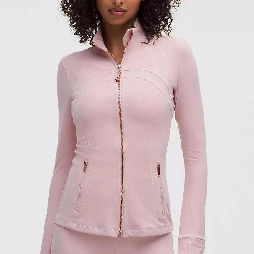 Womens Yoga Jacket long clothes sleeves Jacket OutfitSolid Color Nude Sports Shaping Waist FitnessJogging Sportswear For Lady Leggings Yoga Set