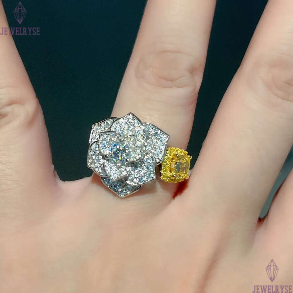 rose flower elegant designer band rings for women with shining crystal diamond cz zircon silver love ring party wedding jewelry