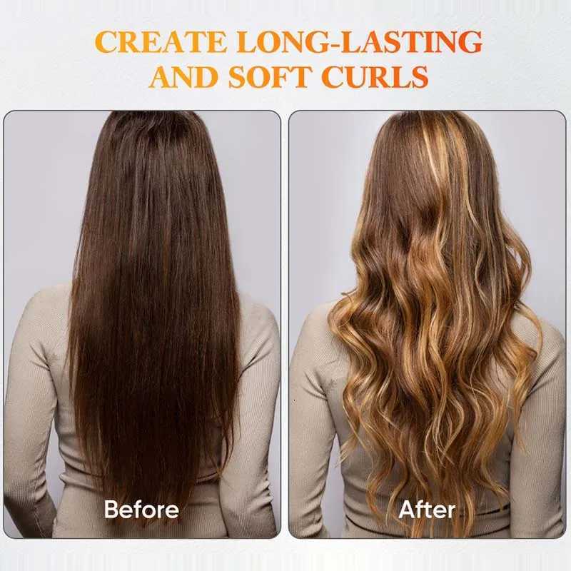 Portable 25mm Auto Rotating Ceramic Hair Curler Fast Heating and Temperature Display LED PTC Electric Hair IronT251210