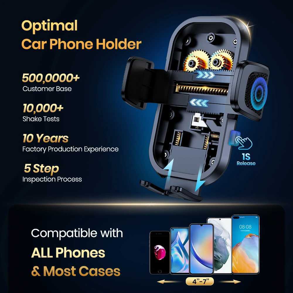 TOPK Car Phone Holder Mount - 3-Point port Design with Fl 360 Rotation Extendable Cpatible with All Smartphones C251210