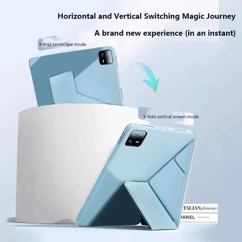 Leather Y-Folding Case for New Galaxy Tab S11 2025 S10 Lite FE 109 in SM-X400 X406B S9 S8 S7 A9 A11 Plus 87 Soft Case H251210