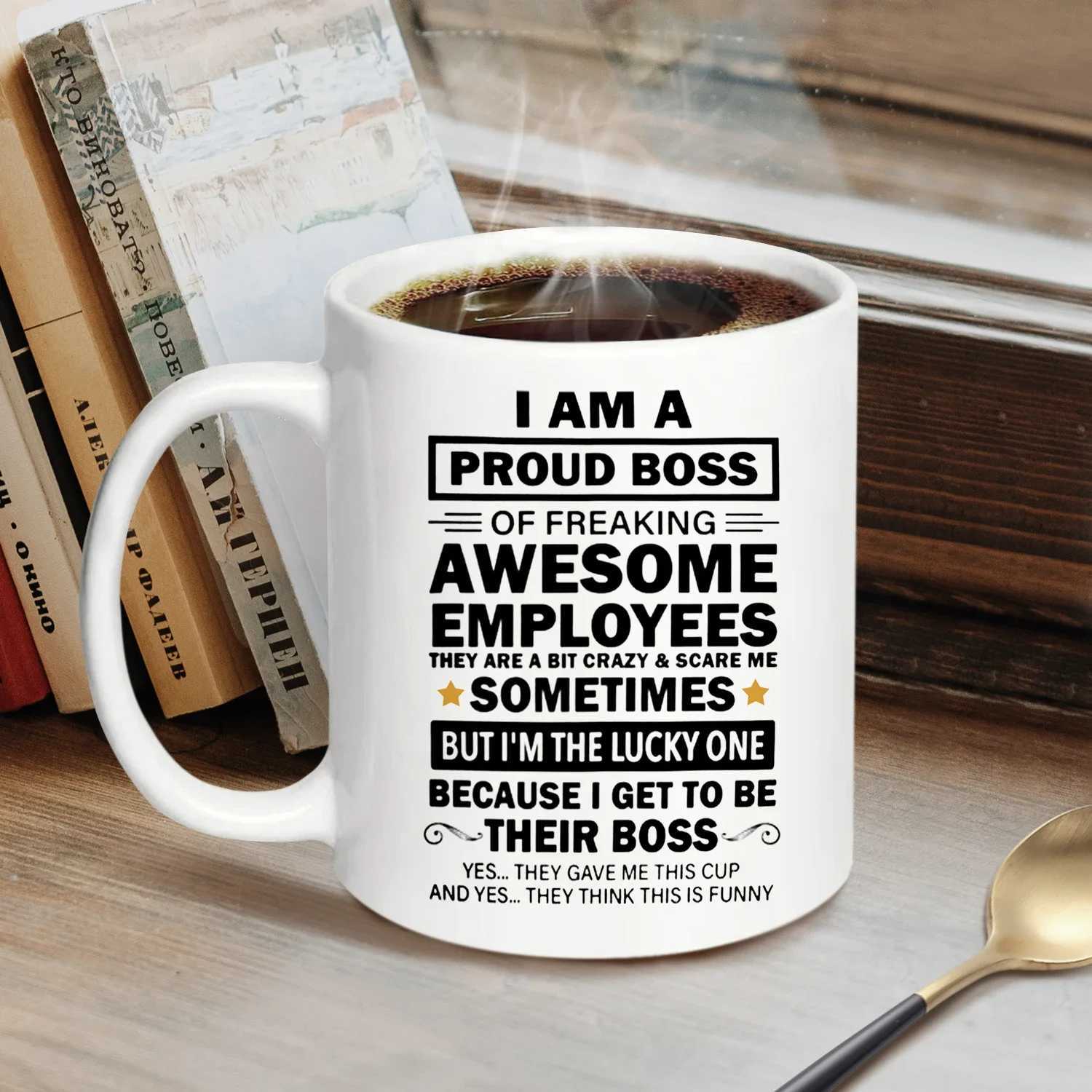 1pc Im A Proud Boss Of Awesome Employees Boss Gift From Employee Work Team Coworker Coffee MugPerfect Gift for Bosses320ML C251210