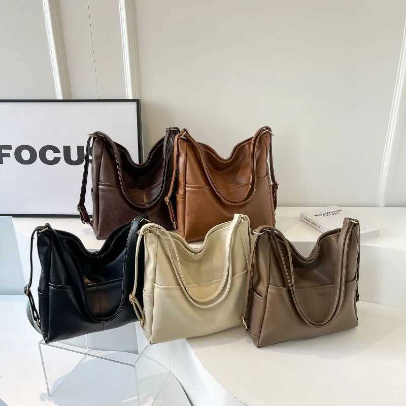 High Capacity Solid Color PU Zipper Sewing Thread Shoder Bags Fem Bags S 2024 Fi Backpacks Bolsas Femini Y251209