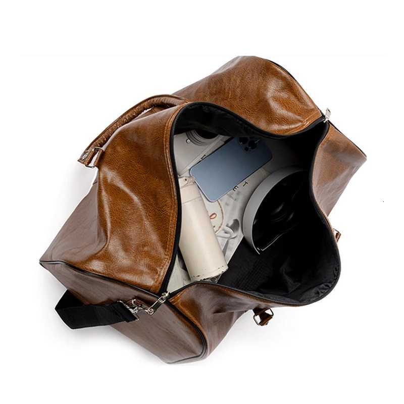 Gym Fitness Bags for Man Leather Travel Duffle Lage Waterproof Shoder Swimming Outdoors Bost Sports Fem Bags Handbag Y251209