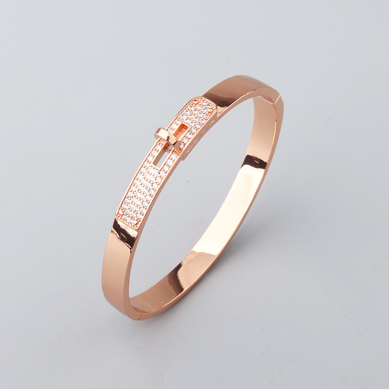 American Style Classic Hot-Selling Bracelet Simple Versatile Micro-Inlaid Zircon Button Bracelet Size 17 Unisex Jewelry