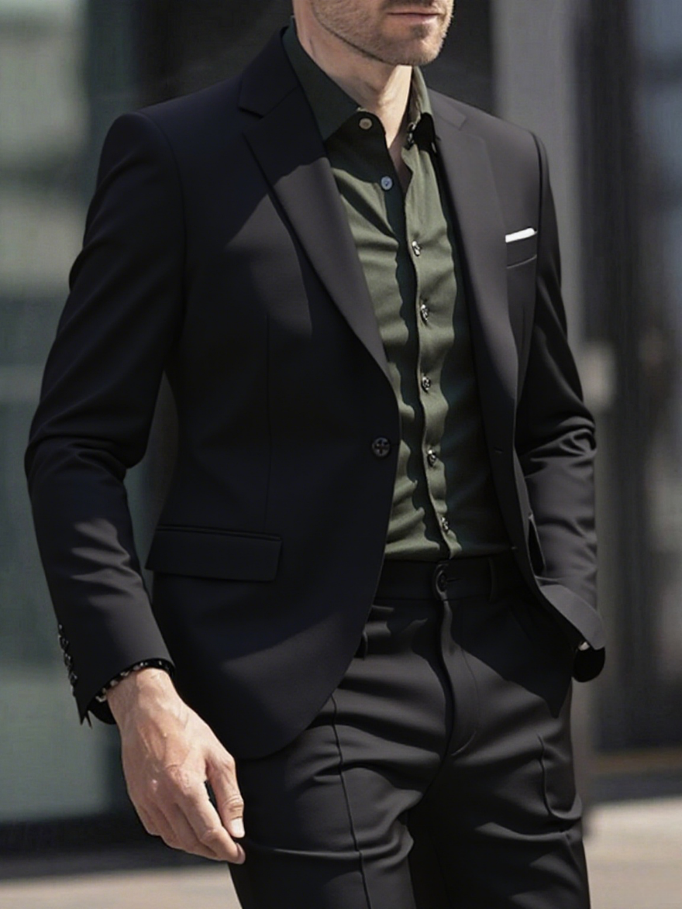 Men's Suits en's Beige Peak Lapel Suit 2-Piece Set - Slim Fit Blazer & Trousers Formal Business Wedding Outfit