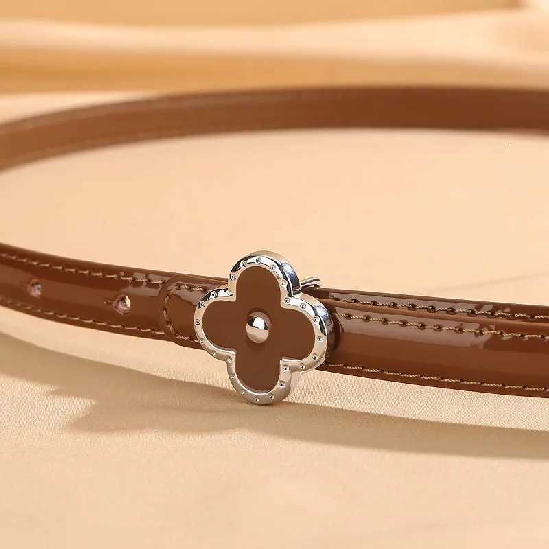 Luxury New lacquered leather thin waistband womens decorative dress with simple and high-end feel genuine leather small belt Y251210