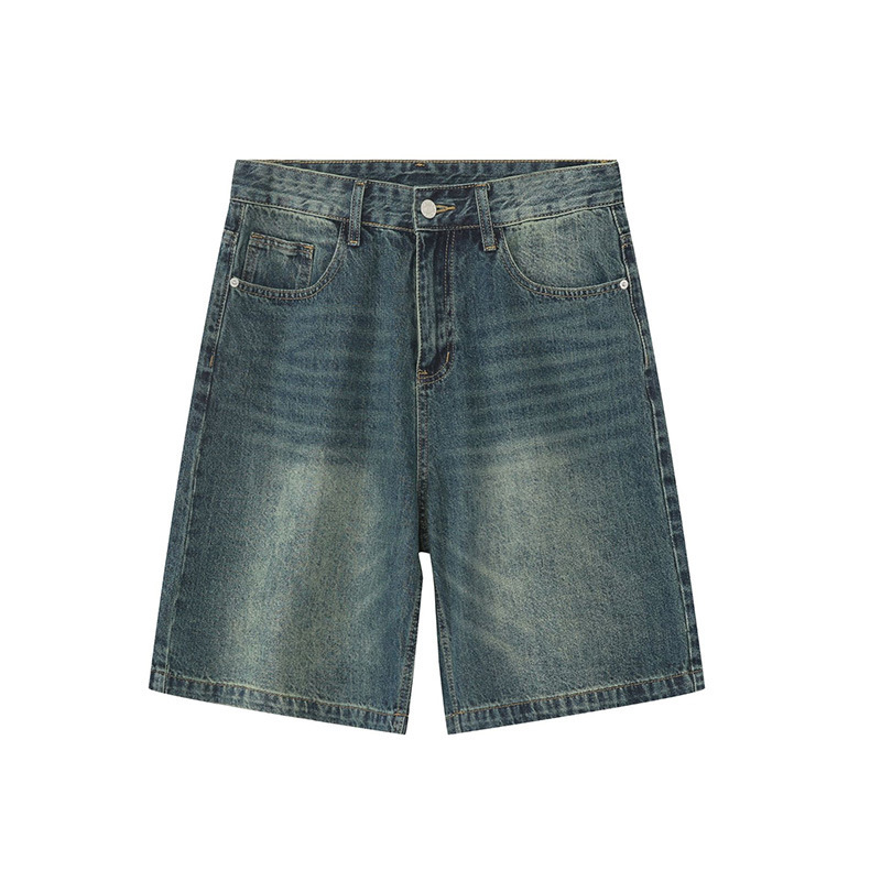 Men's Shorts Summer Denim Shorts Men's Loose Korean Style Retro Short Jeans Fashion Washed Casual Knee Length Pant New Streetwear