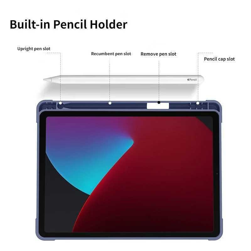 Case for iPad Air 1 2 3 4 5 6 Smart Cover with Pencil Holder iPad A16 97 102 7th 8th 9th 10th 109 Pro 11 2024 case Funda Capa H251210