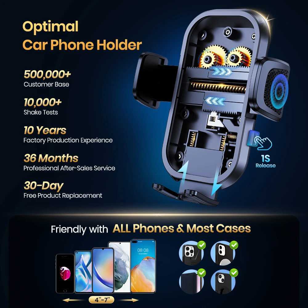 TOPK Universal Car Phone Holder 360Rotation Cell Phone Car Mount Stand for Air Vent Dashboard Windshield Suction for iPhones C251210