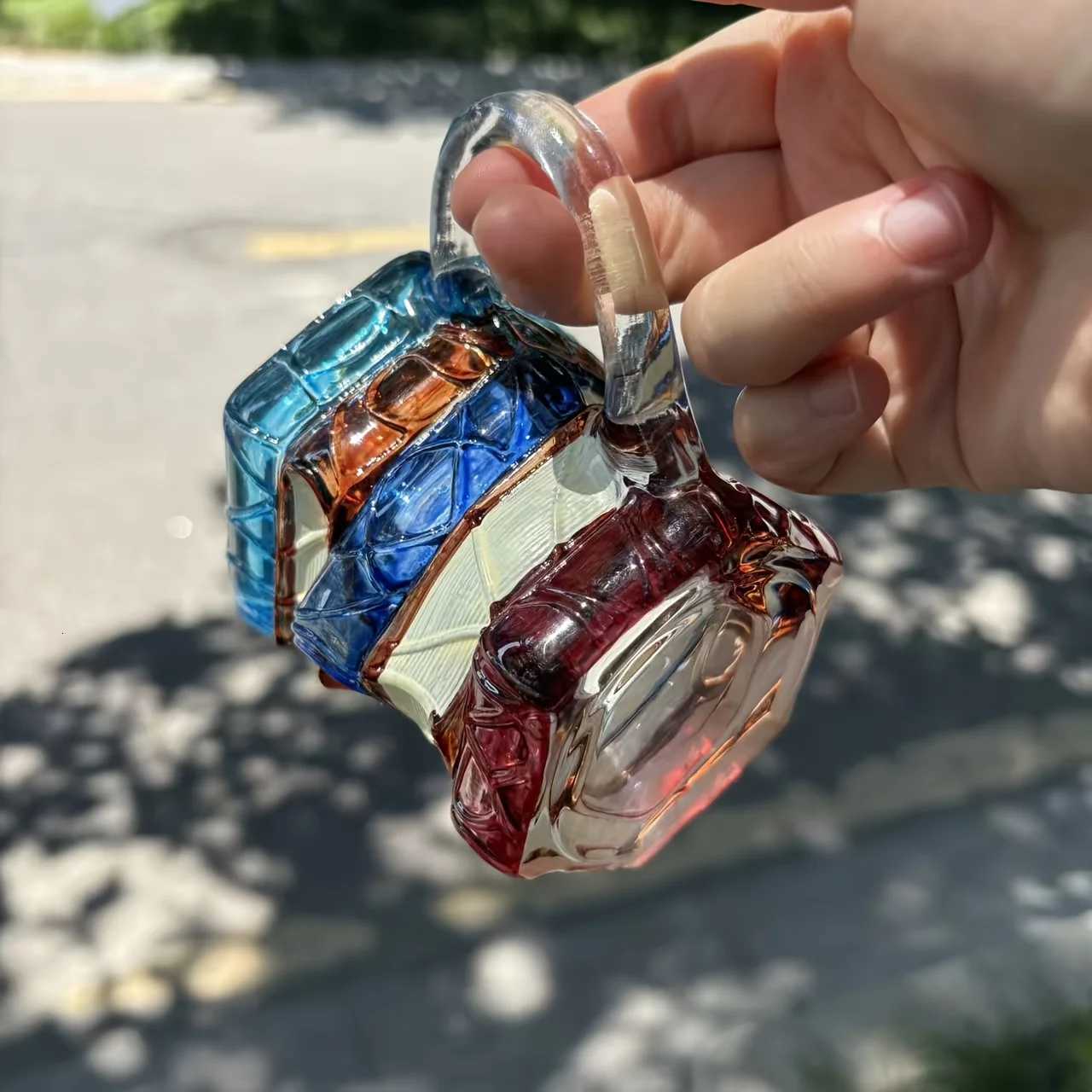 Handmade glass book mug 7oz stackable cup Vibrant 3D design the perfect unique gift for book lovers C251210