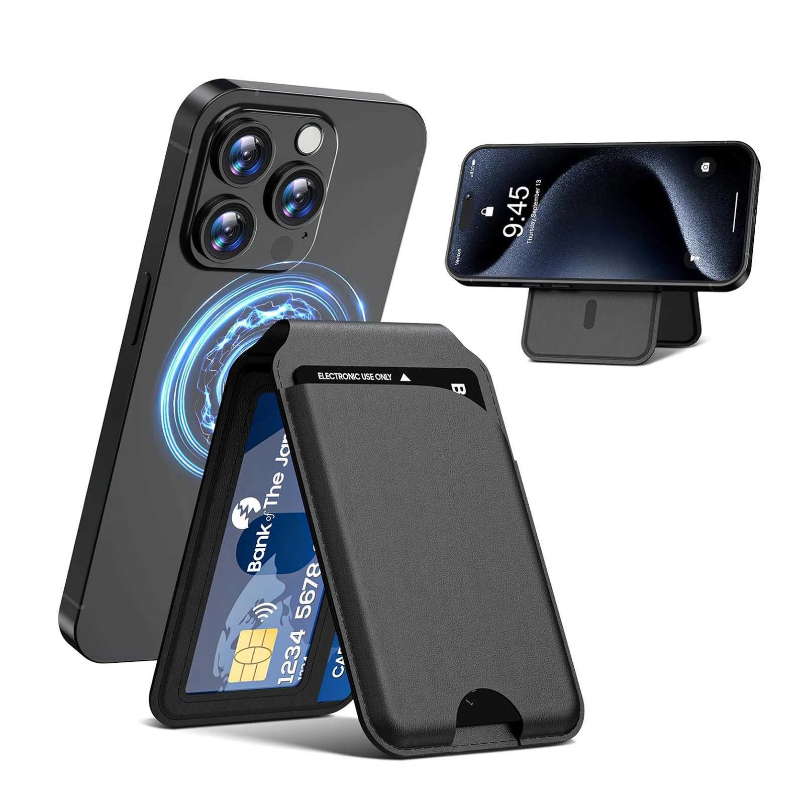 Card Phone Holder Lightweight Adjustable Leather Wallet Case for iPhone 17 16 15 12 Series Mafe Card Stand C251210