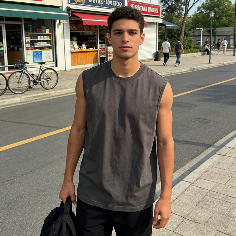 220g pure cotton sleeveless T-shirt, waistcoat sports vest CF21213