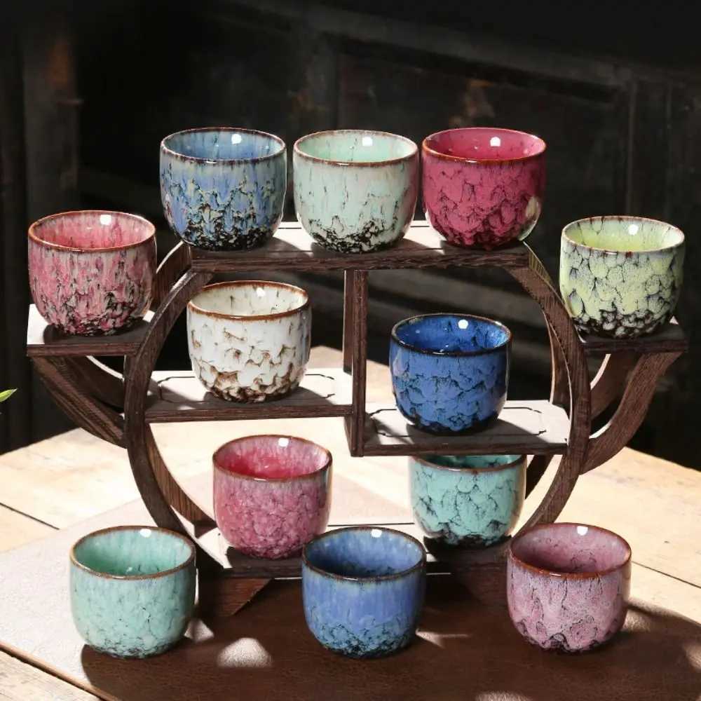 Japanese Style Tea Cup Kiln Transformation Ceramic Espresso Cup Porcelain Kung Fu Teacup Pottery Coffee Mug Wine Drinkware C251210