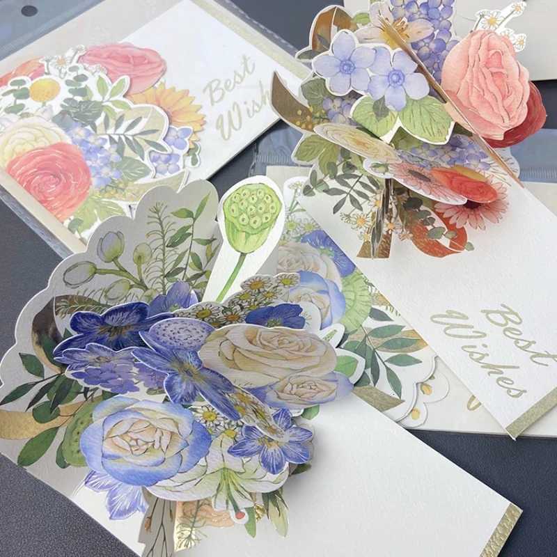 Rantic Flower 3D -up Greeting Cards Best es Birthday Wedding Anniversary Postcard Thanksgiving Xmas Gifts Cards H251210