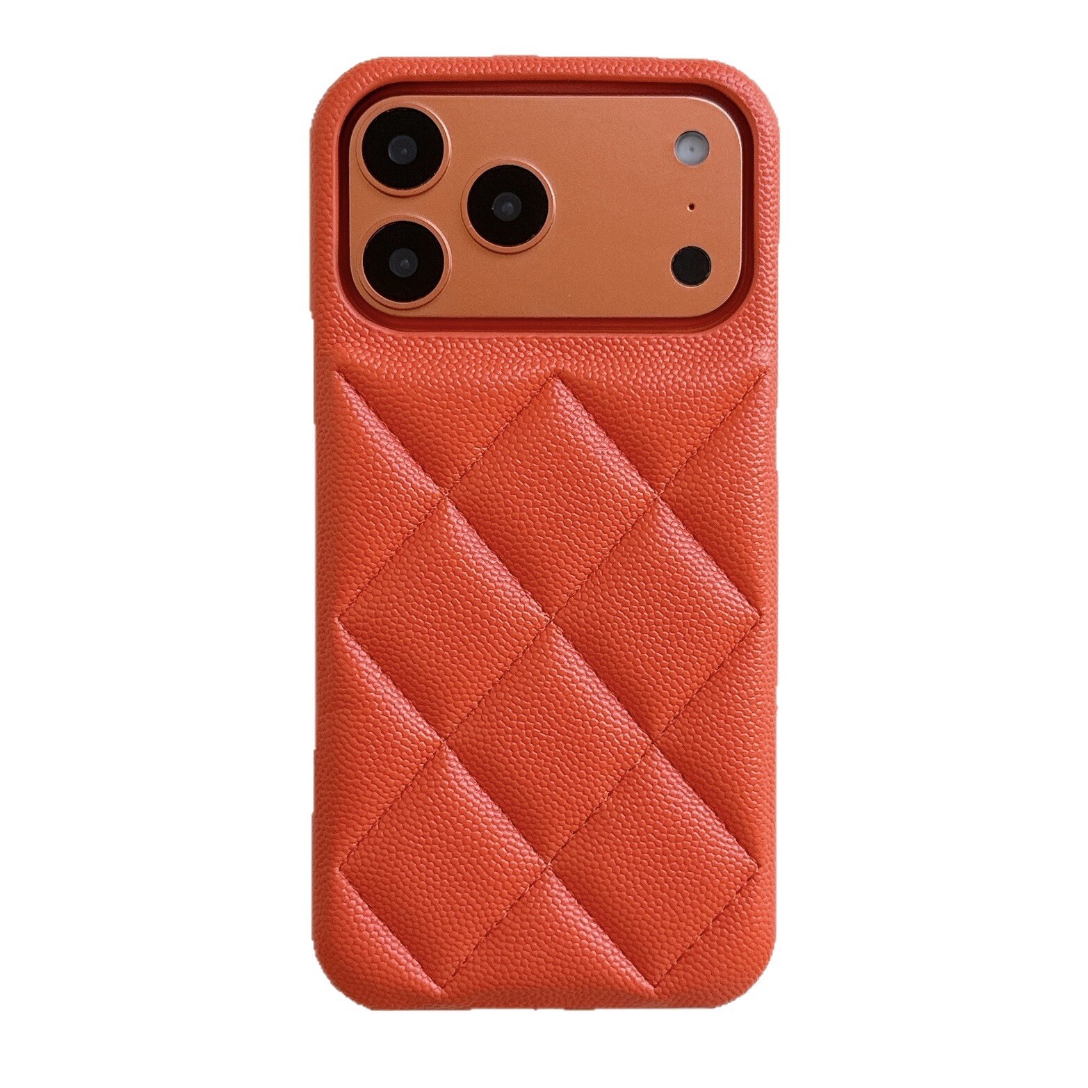 Autumn Winter Leather Quilted for iPhone 16 Pro Max Apple 17 Phone 15 Chanel Style 14 Lychee Pattern Hard Case