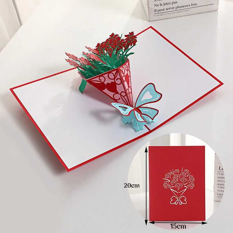 3D -Up Card Flower Maple ry Tree Wedding Invitation Greeting Card Birthday Party Anniversary Gift Postcard With Envelopes H251210