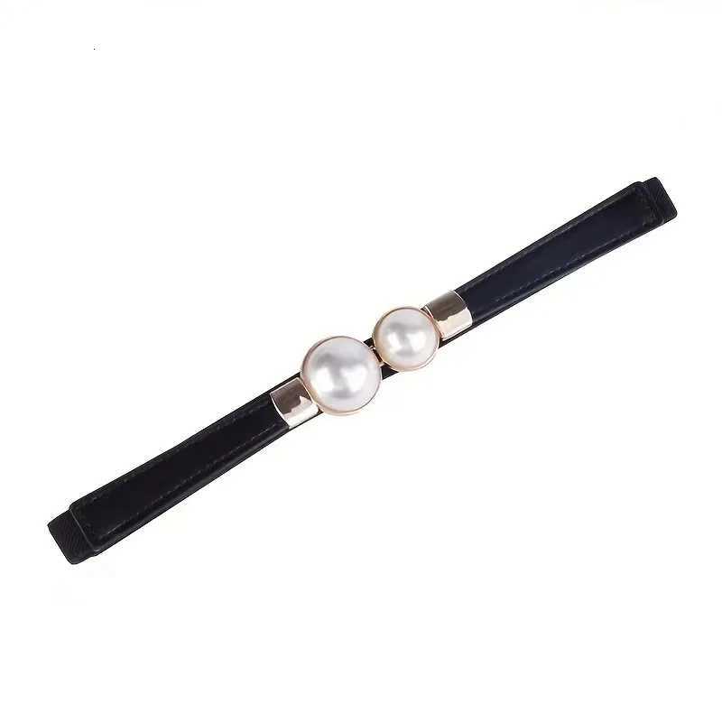 Luxury Elegant Double Pearls Buckle Elastic Women Belts Thin Straps Lady Girl Dress Skirt Decor Waistbands Trouser Decoration GM113 Y251210
