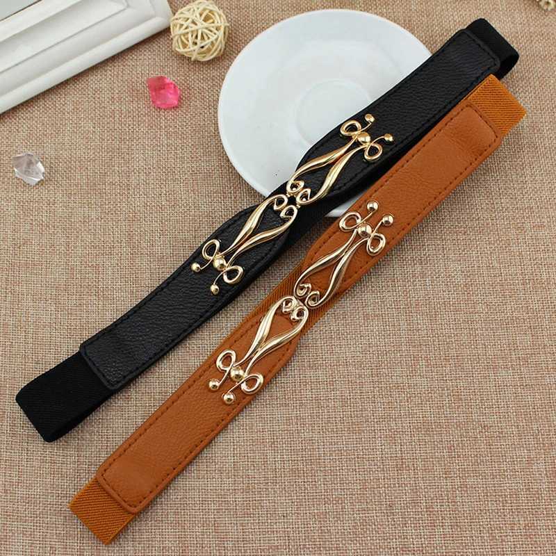 Luxury Fashion Elastic Waistband Elegant Cummerbund Women Dress Buckle Belt Strap Waist Y251210