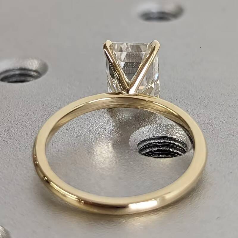 Gia Igi Certified CVD HPHT Lab Grown Emerald Cut Solitaire Engagement Rings for Women 14k/18k Solid Gold Diamond Rings