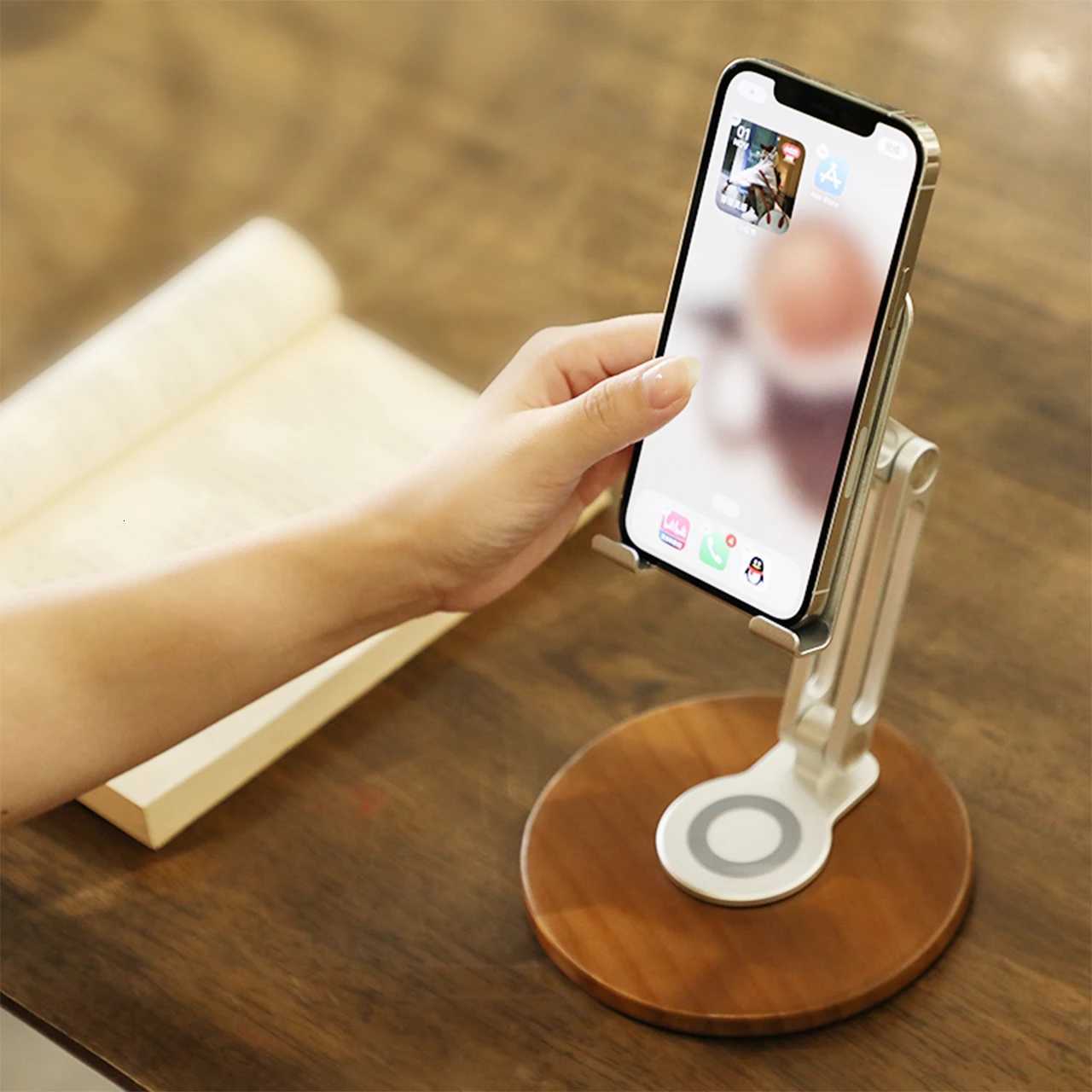 Phone Tablet Wooden Base 360 Rotation Stand For iPad iPhone Cellphone Smartphone Telephone Mobile Phones Reader Universal Stand C251210