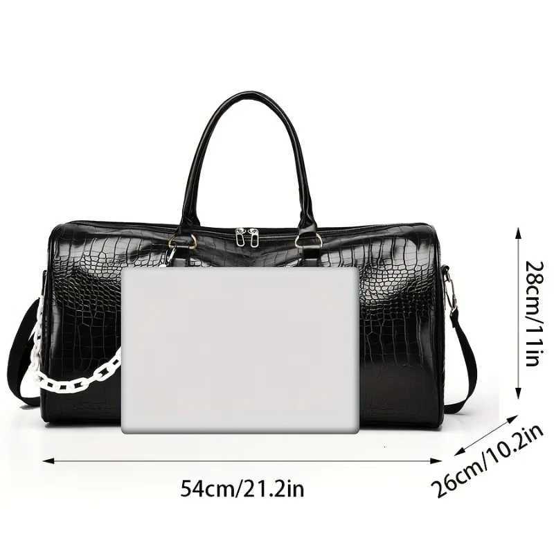 Large Capacity odile-Textured Duffel Bag with Adjustable Shoder Strap Stylish Gym Weekender Overnight Bag Y251209