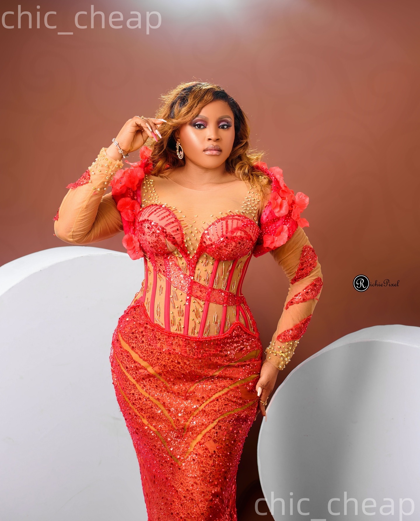 Aso Ebi Red Mermaid Prom Dresses 2026 Crystals Flowers Illusion Evening Formal Party Second Birthday Engagement Gowns Plus Size Dress For Special Occa