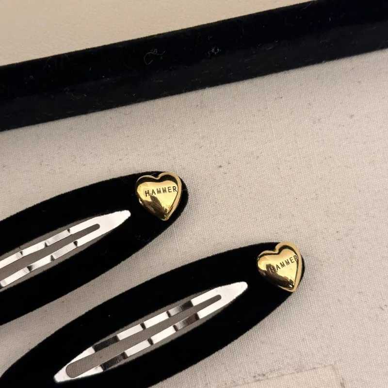 High-Grade Black Gold Veet Barrettes Wens Sed Hair Bangs Clip Autumn and Winter New Elegant Back Clip Hair Accories Y251210