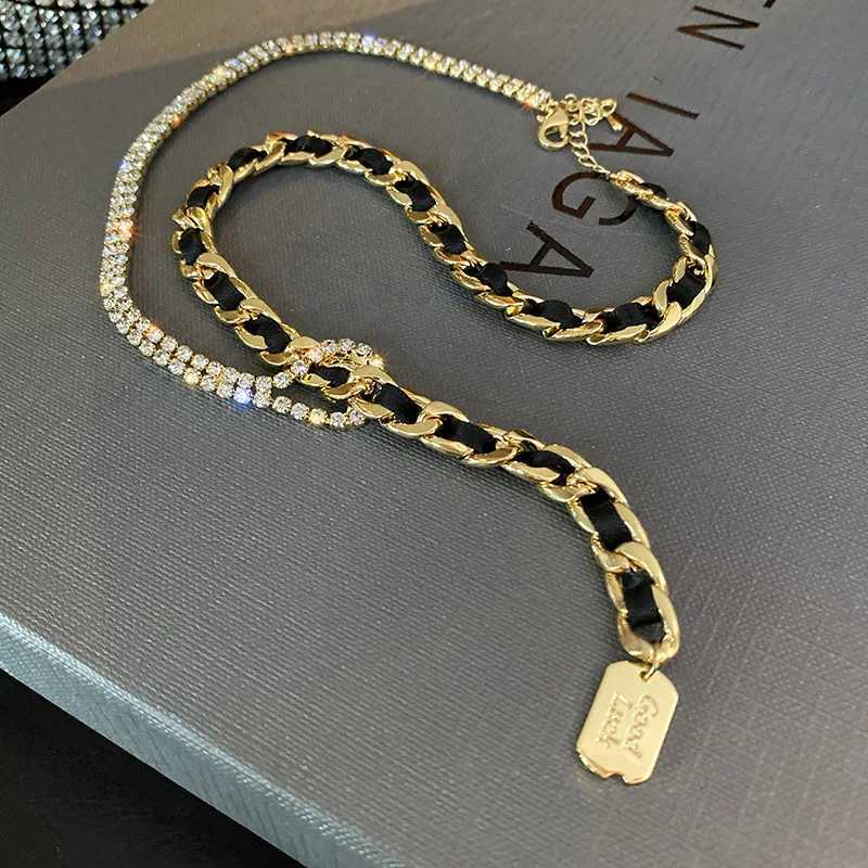 luxury necklace big brand Korean necklace new wens neck chain with rhinestone splicing collaone chain jewelry accories Y251210