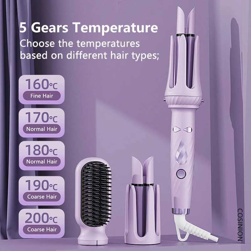 3 IN 1 Negative Ions 28mm 32mm Roll Automatic Hair Curler Heating Straight Hair Comb Electric Ceramic Curling Iron Hair StickT251210