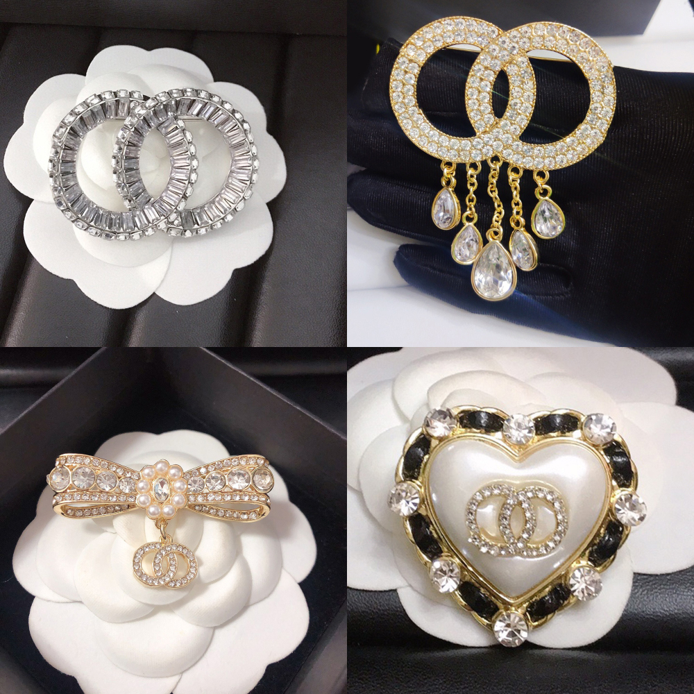 Desinger Brooch Suit Pin Pearl Brooches Famous Womens Geometry Letter Fashion Crystal Jewelry Clothing Decoration Accessories Christmas Gifts