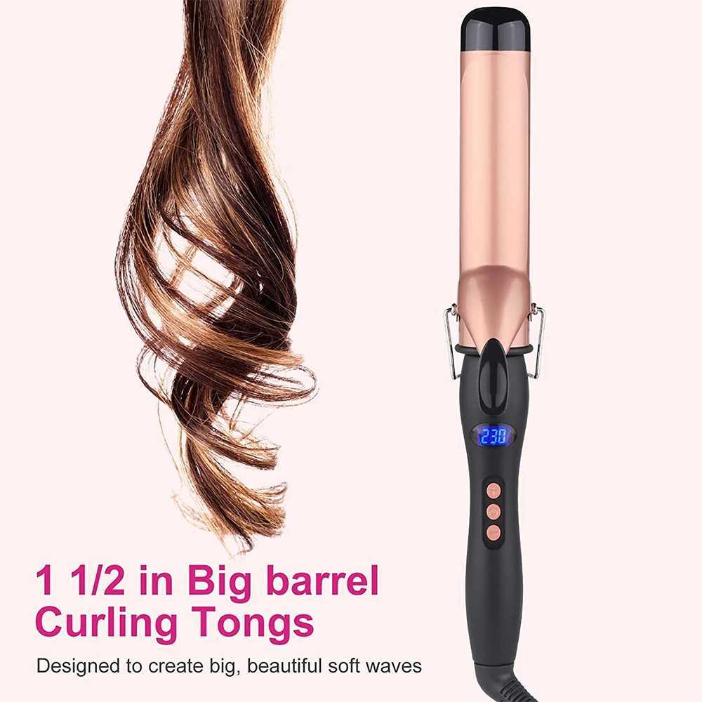 Hair Curler Electric Curling Iron Hair Waver Styling Tools LED Display Ceramic Roll Curling Negative Ion USB RechargeableT251210