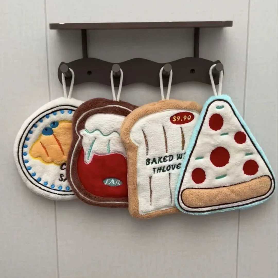 Cute Hand Towels for Kitchen BathroomSuper Soft Hand Dry Towels with Hanging Loops Highly Absorbent Coral Fleece Tea Towels C251210