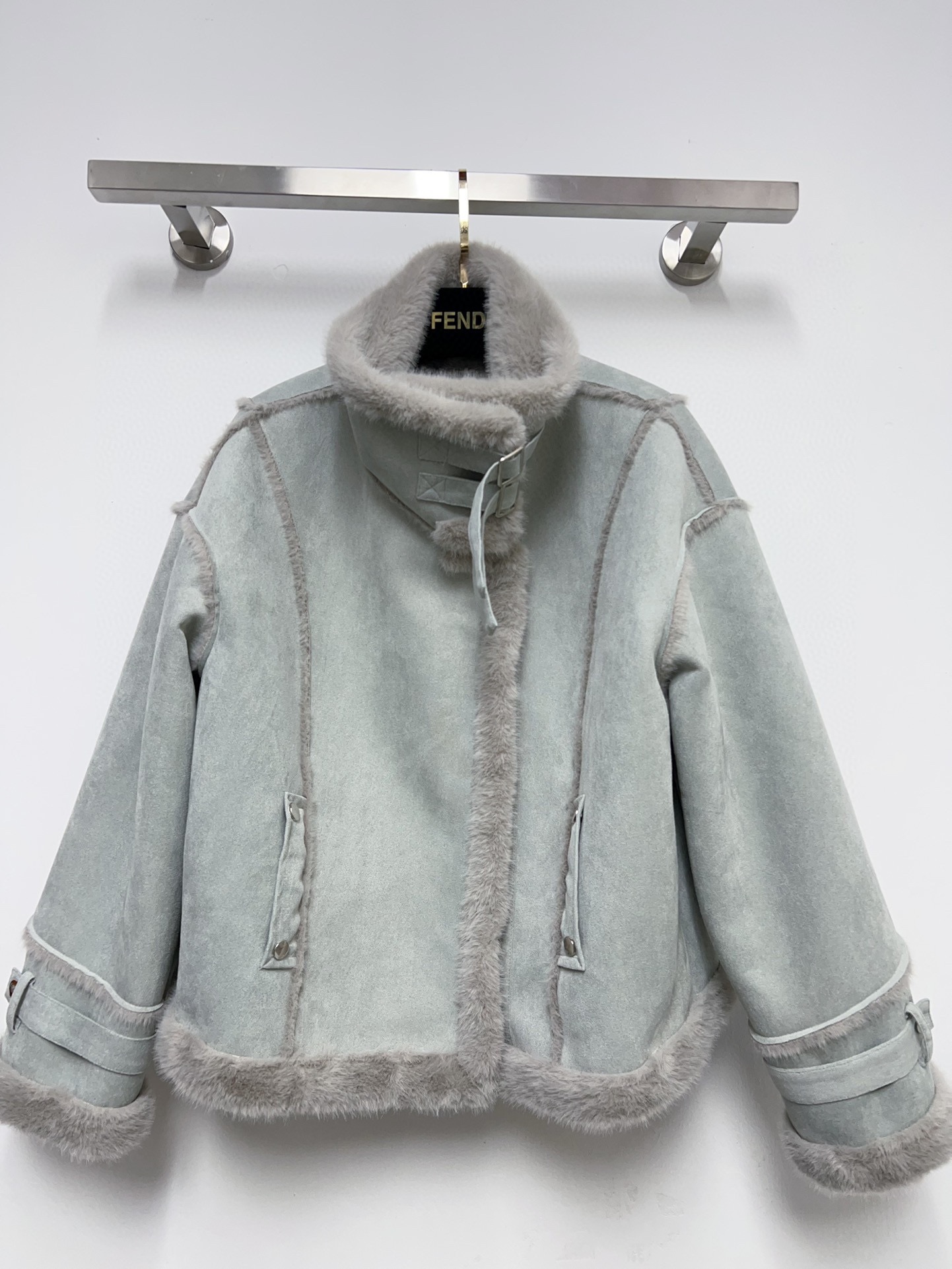 Light Blue Suede Fa… - image