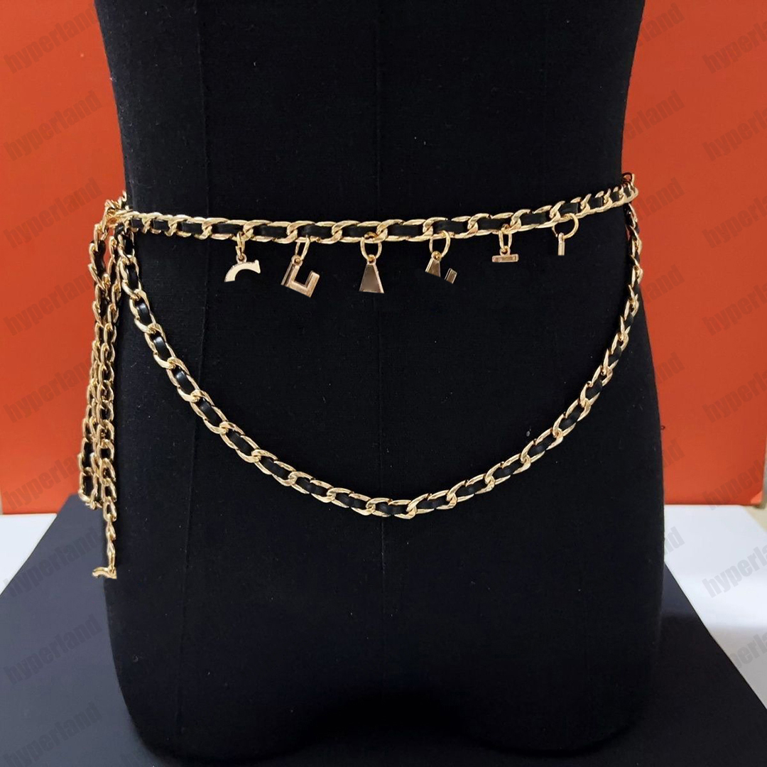 Designer Chain Belt For Women Luxury Casual Dress Accessories Ladies Fashion Waist Belts Brand Link Letter Chains Womens Gold Waistband