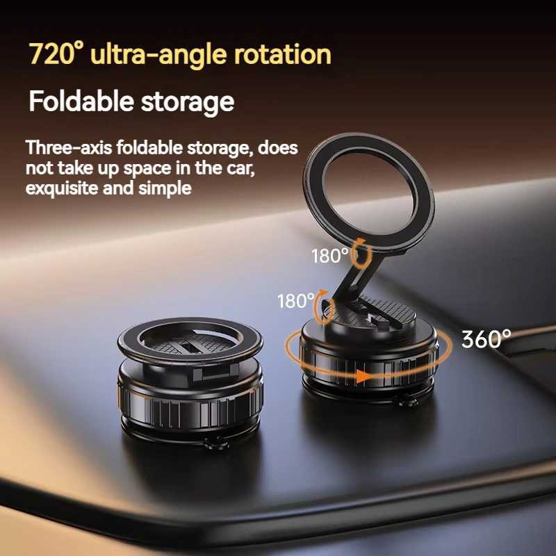 Metal Universal Vacuum Magnetic Car Phone Holder Mount Adjustable Suction Foldable Phone Stand for Mirro Gym Bath Shower He C251210