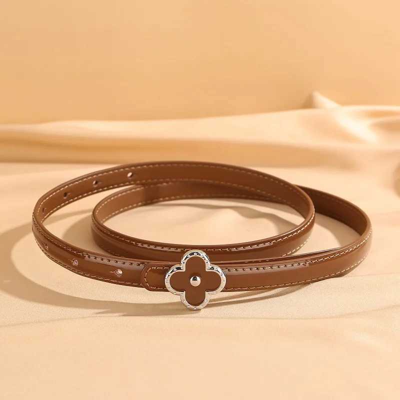 Luxury New lacquered leather thin waistband womens decorative dress with simple and high-end feel genuine leather small belt Y251210