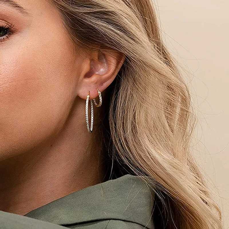 Punk Round Hoop Earrings For Women Fashion Crystal Small Circle Gold Color Cartilage Earings Girl Party Jewelry Accessories E398XJ251210 - view 3