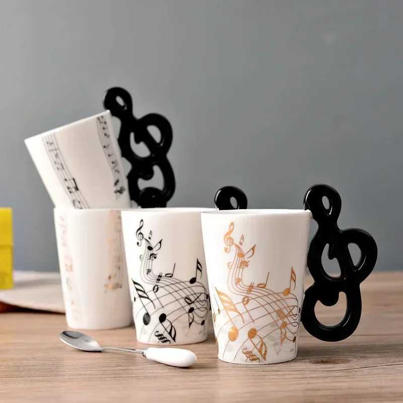 Novelty Music Note Cup Ceramic Guitar Coffee Mugs Personty Tea/Milk/Juice/Lemon Water Bottle Christmas Birthday Gift C251210