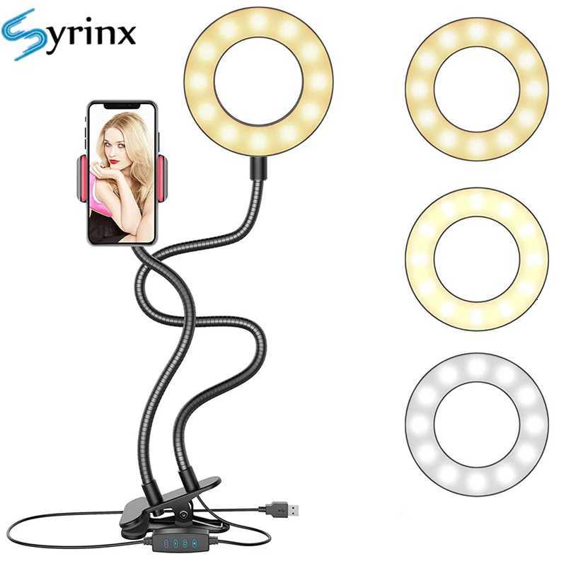 2021 Mobile Phone Live Holder Lazy Bracket Desk Lamp LED Selfie Ring Light ible For Youtube Live Stream Off Kitchen Stand C251210