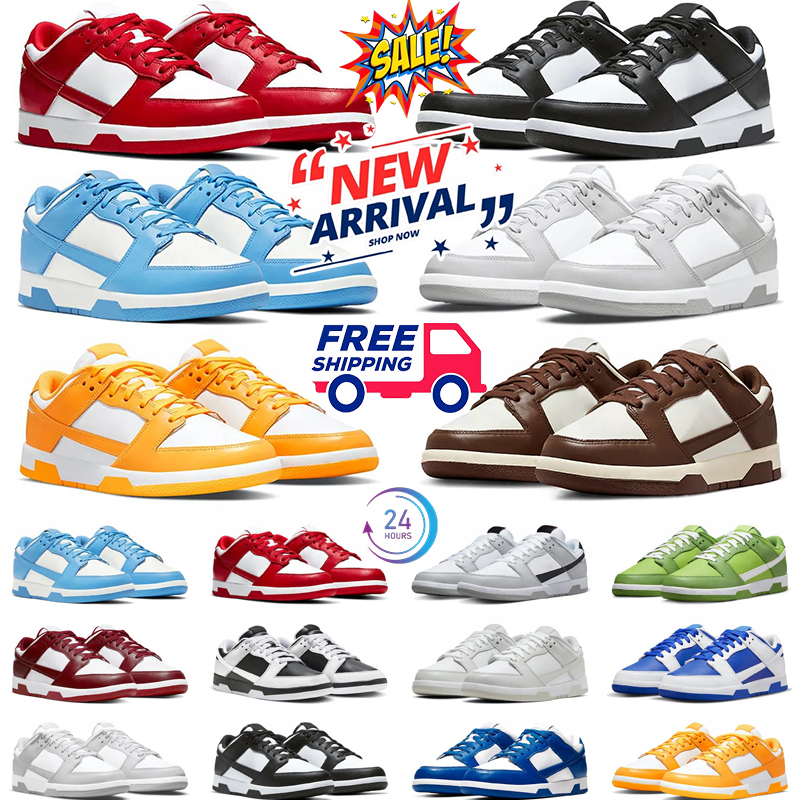 Designer Running Shoes Men Women Sneakers Panda Triple White Black Flat Grey Fog Orange Pink University Blue Green Red Casual Shoes Outdoor Sports Trainers 36-45