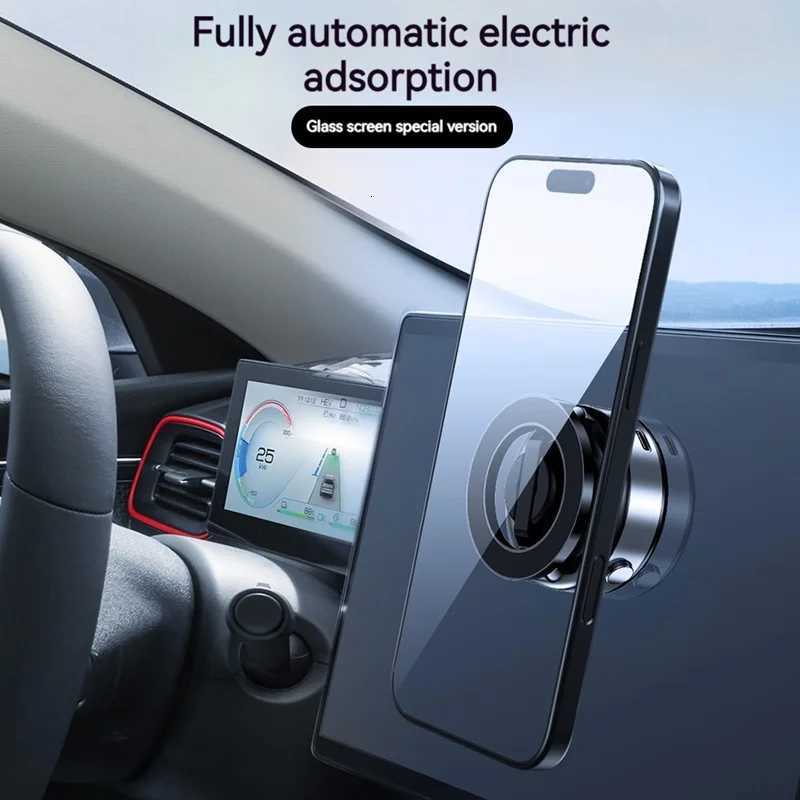 X98 Metal Electric Vacuum Magnetic Car Phone Holder 360 Rotate Mount Foldable Universal for Iphone 16 15 14 13 12 C251210