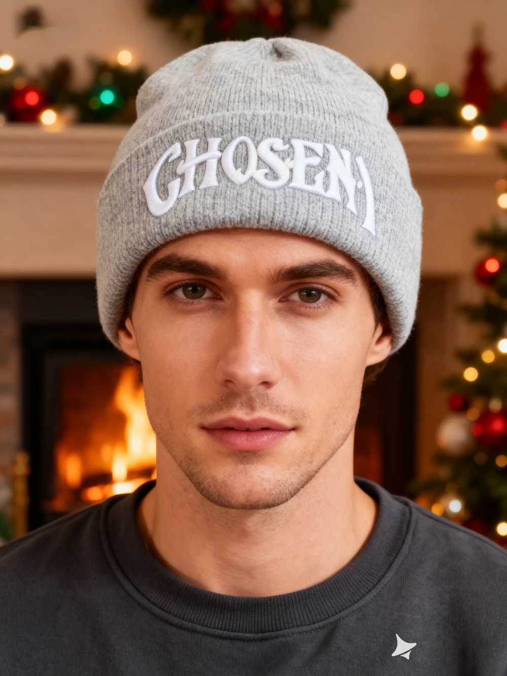 Luxury 1pcCHOSEN Embroidered Beanie Soft Stretchy Lightweight Winter Hat for Men Women Outdoor Hip Hop Fashion Y251209