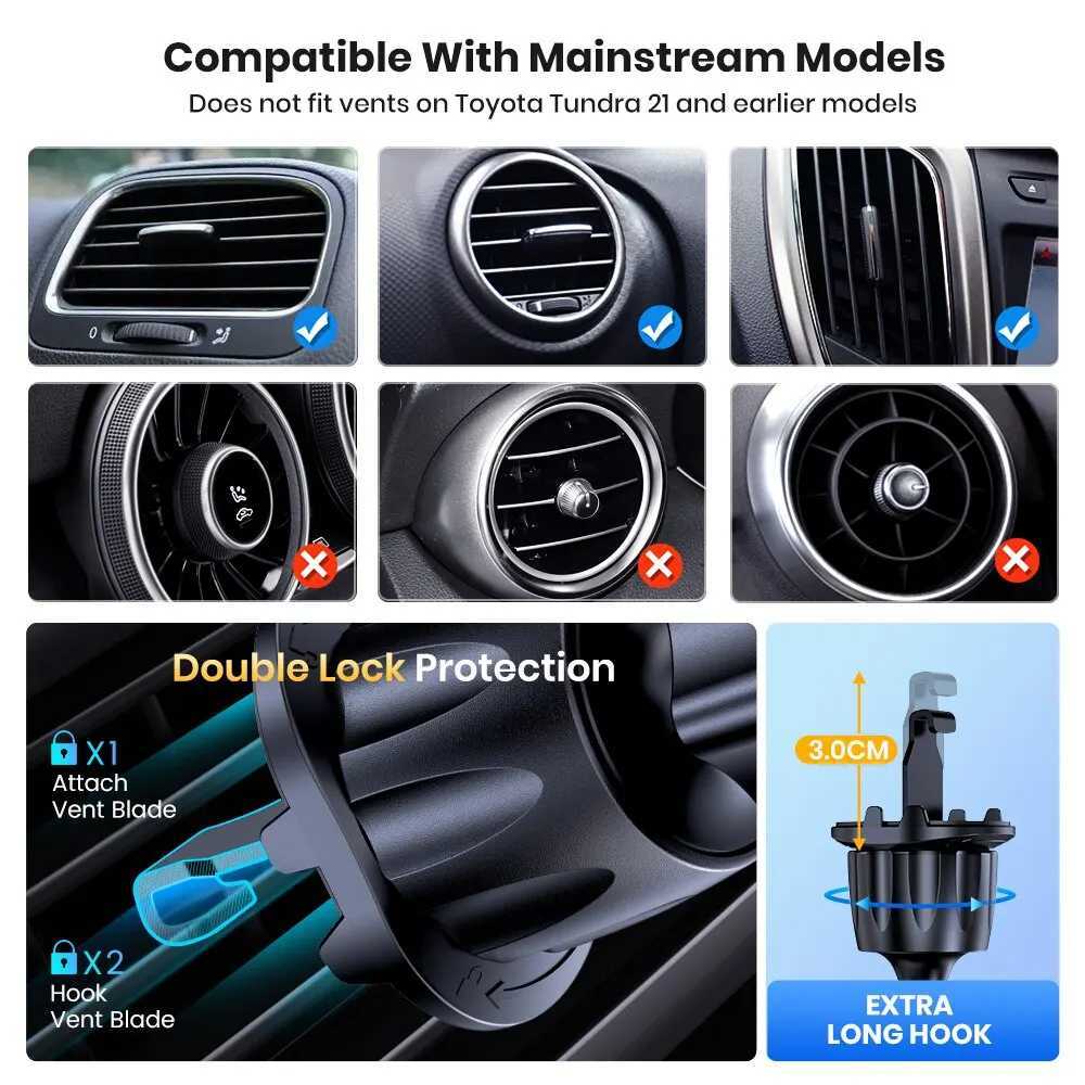 Gravity Car Phone Holder Car Air Vent Hook Clip Mount Smartphone GPS Car Stand Bracket port in Car For iPhone C251210