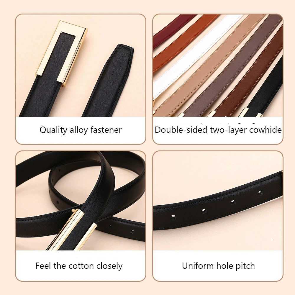Luxury Genuine leather belt for women cowhide fashion waist belt versatile smooth buckle 2025 dress decoration belt for Y251210