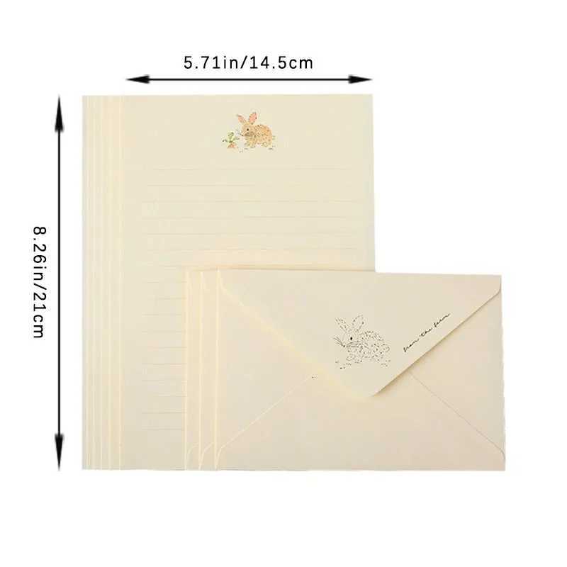 3 envelopes and 6 letter sets patter A5 letters cute colored envelopes H251210